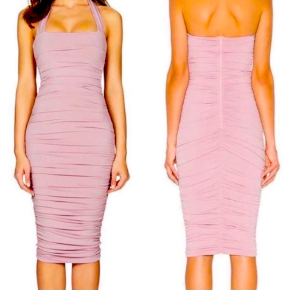 COPY - Nookie Jolie Halter Ruched Body Con Midi Dress
